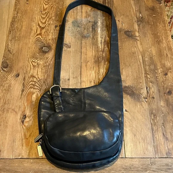 HOBO International Vintage Black Unisex Crossbody Sling Bag - Picture 1 of 11